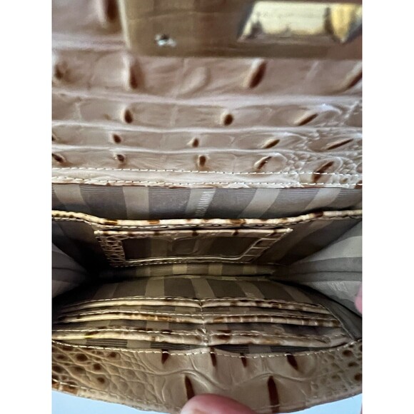Brahmin Manhattan Croc Embossed Crossbody Bag Beige/brown / Tan - Picture 5 of 8